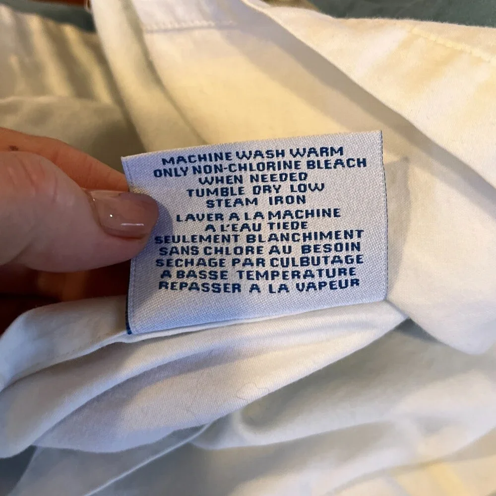 Williams Sonoma Home Blue White King Euro Pillow Sham Cotton Made in Italy